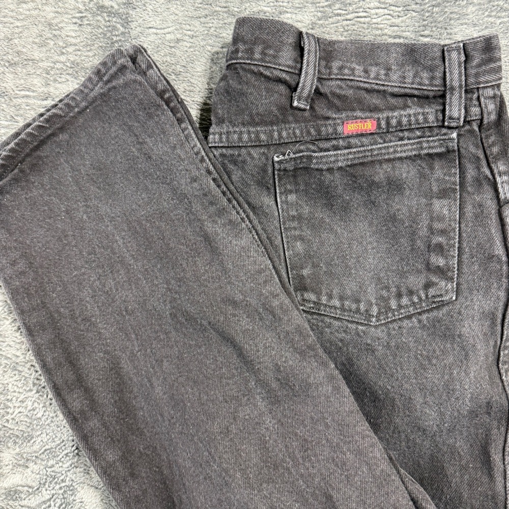 Rustler Mens Regular Fit Straight Leg Black‎ Denim Jeans 40x30 87621CB E908-002